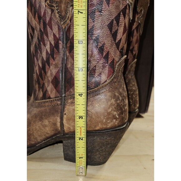 Ariat Gemma SOUTHWESTERN Boots Womens 7B Brown Distressed Western Aztec Cowgirl - Picture 10 of 13